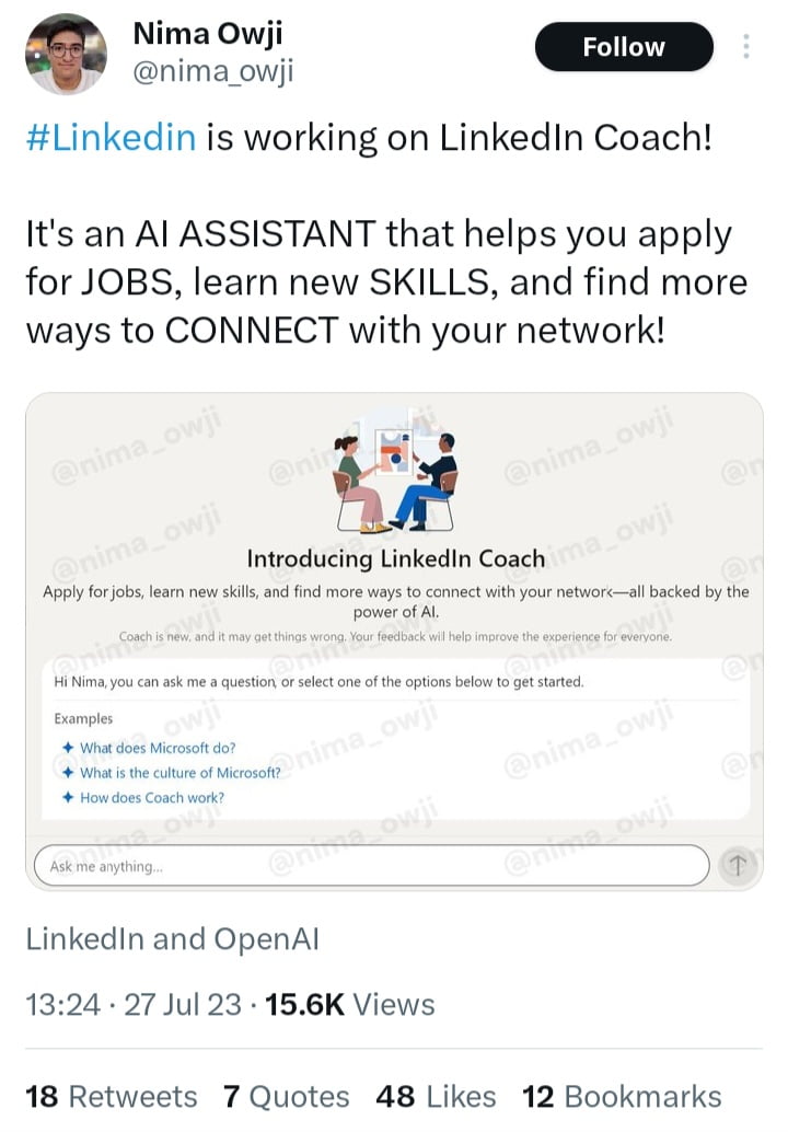 LinkedIn Reportedly Developing AI 'Coach' to Simplify Job Applications ...
